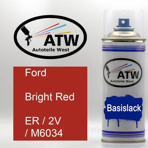 Ford, Bright Red, ER / 2V / M6034: 400ml Sprühdose, von ATW Autoteile West.